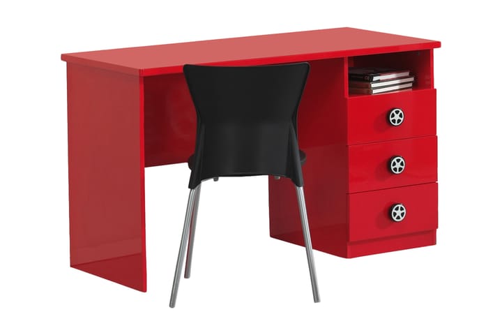 Kirjoituspöytä Limmux 120 cm Säilytyksellä 3 laatikkoa+Hylly - Punainen - Huonekalut - Pöydät & ruokailuryhmät - Työpöytä - Kirjoituspöytä