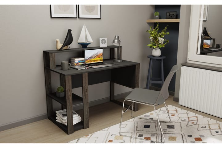 Kirjoituspöytä Oxaca 59,6x95,2x120 cm Säilytyksellä - Antrasiitti - Huonekalut - Pöytä & ruokailuryhmä - Työpöytä - Kirjoituspöytä