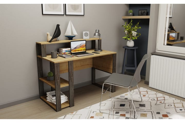 Kirjoituspöytä Oxaca 59,6x95,2x120 cm Säilytyksellä - Tammi - Huonekalut - Pöytä & ruokailuryhmä - Työpöytä - Kirjoituspöytä