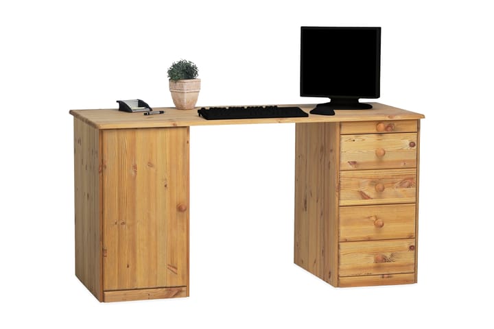 Kirjoituspöytä Plinio 150 cm Säilytys 5 laatikkoa+kaappi - Ruskea - Huonekalut - Pöydät & ruokailuryhmät - Työpöytä - Kirjoituspöytä