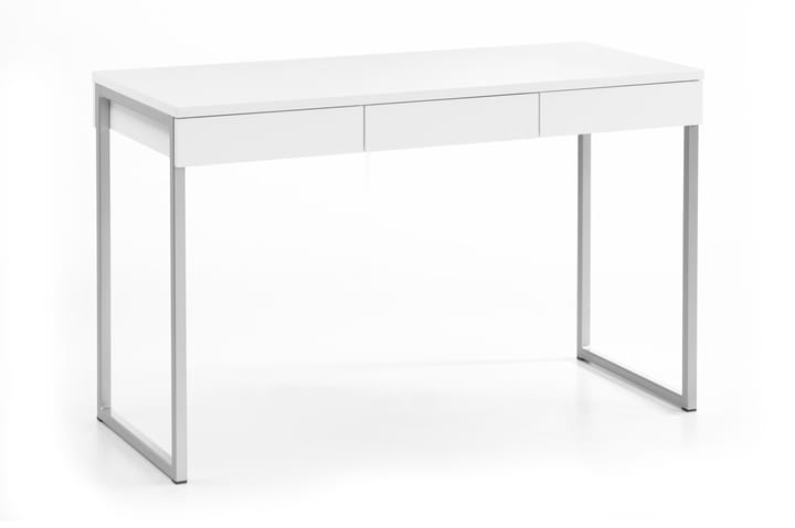 Kirjoituspöytä Praxia Plus 126 cm Säilytyksellä 3 laatikkoa - Valkoinen/Kromi - Huonekalut - Pöydät & ruokailuryhmät - Työpöytä - Kirjoituspöytä - Kulmakirjoituspöytä