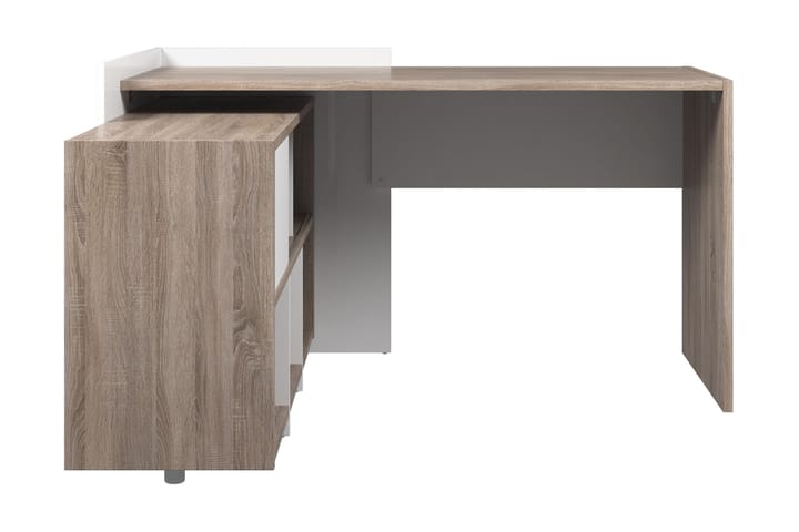 Kirjoituspöytä Praxia Plus 140 cm Säilytyksellä Hyllyt - Tryffeli/Valkoinen - Huonekalut - Pöydät & ruokailuryhmät - Työpöytä - Kirjoituspöytä