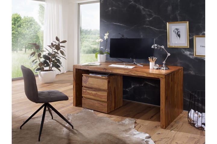 Kirjoituspöytä Randig 160 cm - Puu/Luonnonväri - Huonekalut - Pöytä & ruokailuryhmä - Työpöytä - Kirjoituspöytä