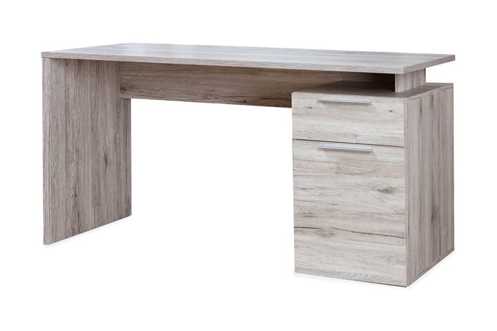Kirjoituspöytä Skirbeck 140 cm Säilytyksellä Laatikko+kaappi - Ruskea - Huonekalut - Pöytä & ruokailuryhmä - Työpöytä - Kirjoituspöytä - Kulmakirjoituspöytä