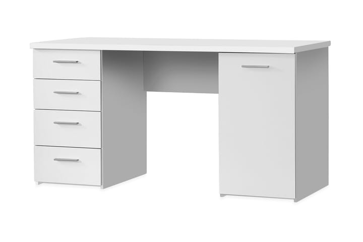 Kirjoituspöytä Skirbeck 145 cm Säilytys Kaappi+4 laatikkoa+H - Valkoinen - Huonekalut - Pöytä & ruokailuryhmä - Työpöytä - Kirjoituspöytä