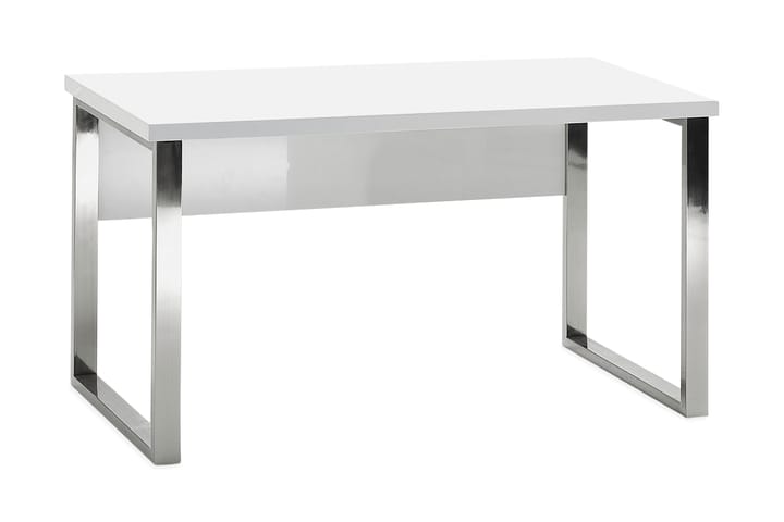 Kirjoituspöytä Thomasi 140 cm - Valkoinen Korkeakiilto/Kromi - Huonekalut - Pöytä & ruokailuryhmä - Työpöytä - Kirjoituspöytä