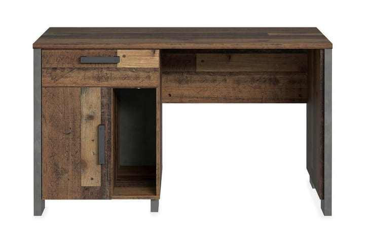 Kirjoituspöytä Treknow 127 cm Säilytyksellä Laatikko+kaappi - Ruskea/Harmaa - Huonekalut - Pöydät & ruokailuryhmät - Työpöytä - Kirjoituspöytä