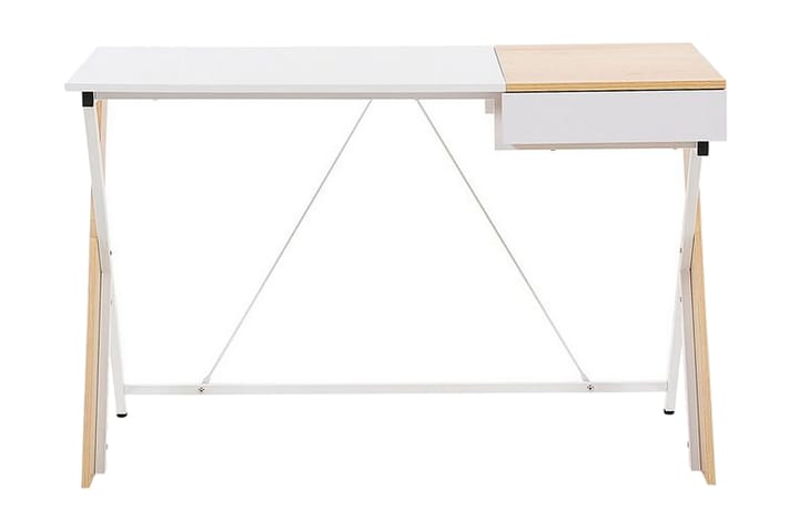 Kirjoituspöytä Whitneyville 120 cm Säilytyksellä Laatikko - Luonnonväri/Valkoinen - Huonekalut - Pöydät & ruokailuryhmät - Työpöytä - Kirjoituspöytä