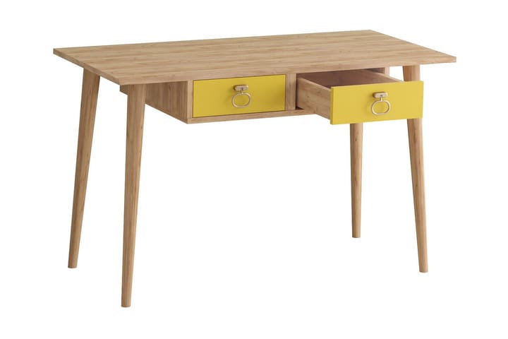 Kirjoituspöytä Zonata 120 cm Säilytyksellä 2 laatikkoa - Kulta/Luonnonväri/Keltainen - Huonekalut - Pöydät & ruokailuryhmät - Työpöytä - Kirjoituspöytä