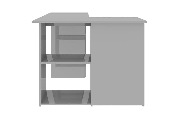 Kulmapöytä korkeakiilto harmaa 145x100x76 cm lastulevy - Harmaa - Huonekalut - Pöydät & ruokailuryhmät - Työpöytä - Kirjoituspöytä