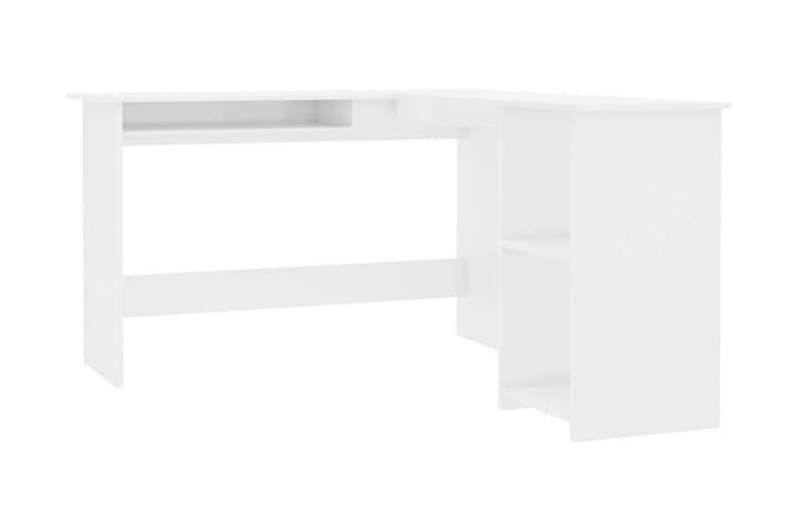 L-muotoinen kulmapöytä valkoinen 120x140x75 cm lastulevy - Valkoinen - Huonekalut - Pöytä & ruokailuryhmä - Työpöytä - Kirjoituspöytä