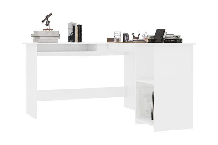 L-muotoinen kulmapöytä valkoinen 120x140x75 cm lastulevy - Valkoinen - Huonekalut - Pöydät & ruokailuryhmät - Työpöytä - Kirjoituspöytä