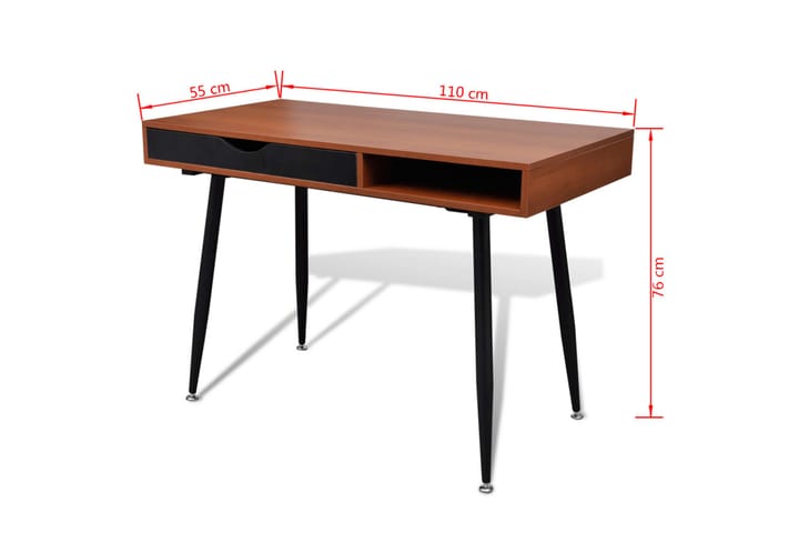 Ruskea Tietokone- /Työpöytä - Ruskea - Huonekalut - Pöydät & ruokailuryhmät - Työpöytä - Kirjoituspöytä