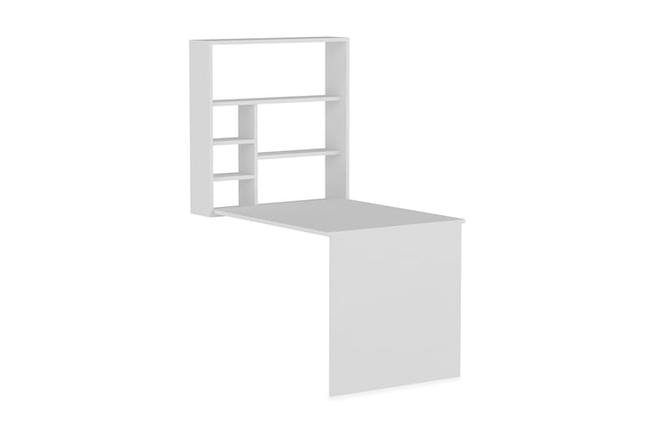 Seinäkirjoituspöytä Ridlington 90 cm Säilytyksellä Hyllyt - Valkoinen - Säilytys - Piensäilytys - Säilytysteline - Kannettavan tietokoneen teline