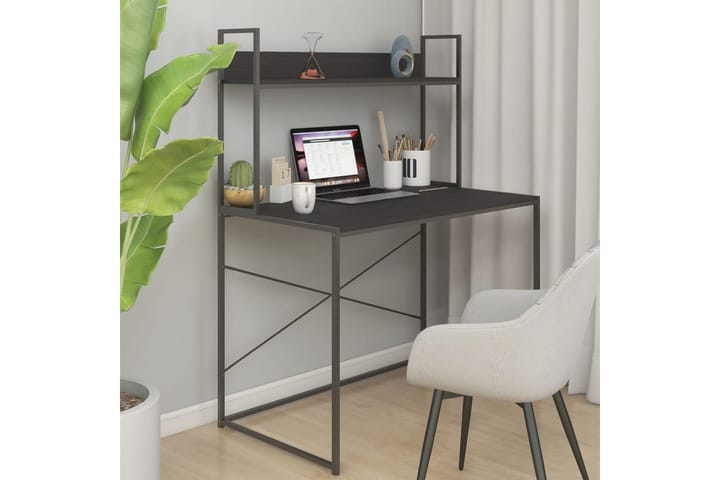 Tietokonepöytä musta 110x60x138 cm lastulevy - Musta - Huonekalut - Pöytä & ruokailuryhmä - Työpöytä - Kirjoituspöytä
