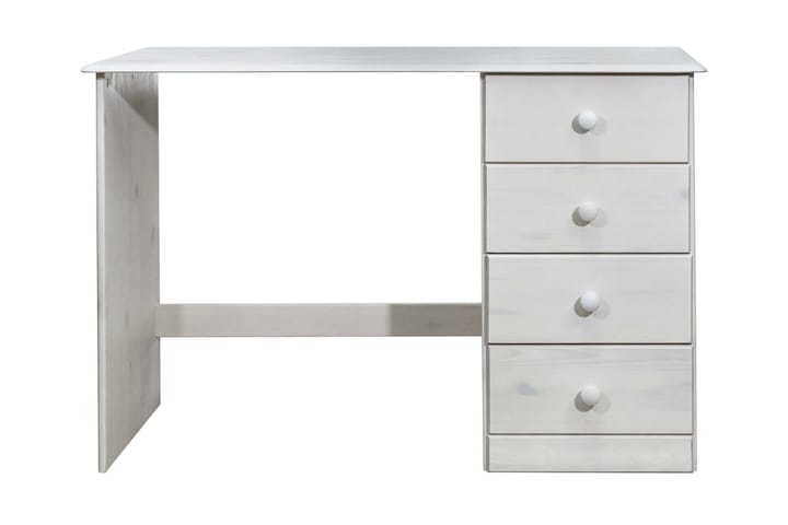 Työpöytä 4 vetolaatikolla 110x50x74 cm täysi mänty - Valkoinen - Huonekalut - Pöydät & ruokailuryhmät - Työpöytä - Kirjoituspöytä