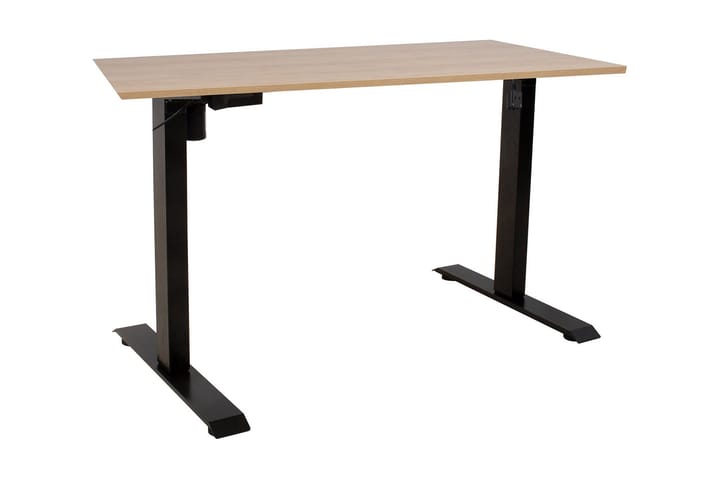 Työpöytä Ergo 140x70 cm Sähkösäädettävä Hikkoripuu/Musta - Huonekalut - Pöytä & ruokailuryhmä - Työpöytä - Pelipöytä