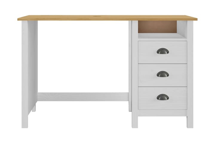 Työpöytä Hill Range 3 laatikolla 120x50x74 cm täysi mänty - Valkoinen - Huonekalut - Pöytä & ruokailuryhmä - Työpöytä - Kirjoituspöytä