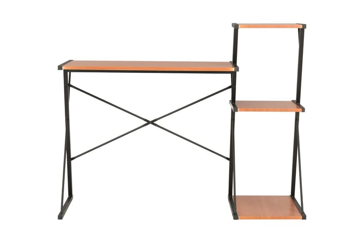 Työpöytä hyllyllä musta ja ruskea 116x50x93 cm - Musta - Huonekalut - Pöydät & ruokailuryhmät - Työpöytä - Kirjoituspöytä