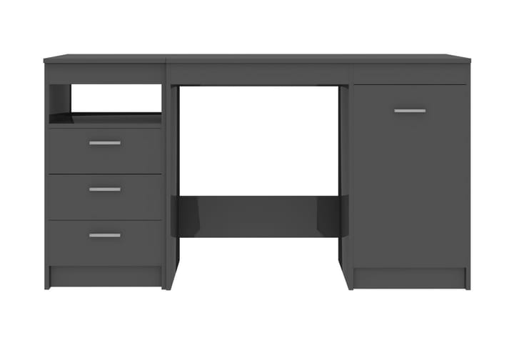 Työpöytä korkeakiilto harmaa 140x50x76 cm lastulevy - Huonekalut - Pöydät & ruokailuryhmät - Työpöytä - Kirjoituspöytä