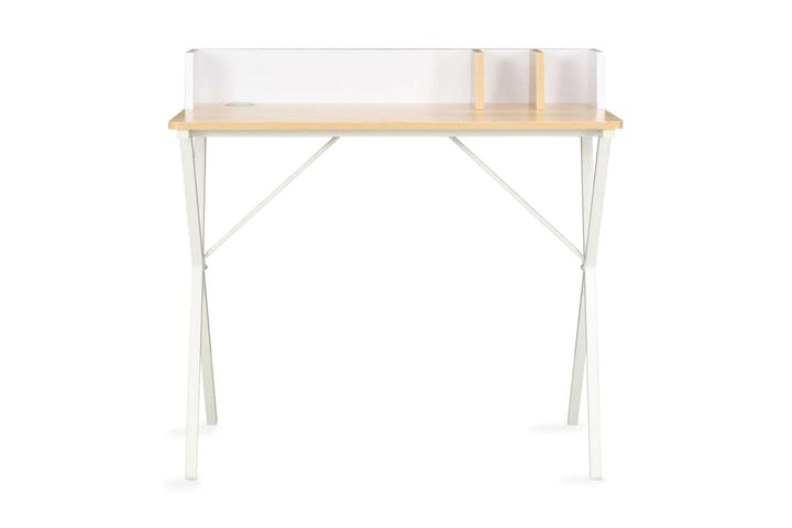 Työpöytä valkoinen ja luonnollinen 80x50x84 cm - Valkoinen - Huonekalut - Pöydät & ruokailuryhmät - Työpöytä - Kirjoituspöytä