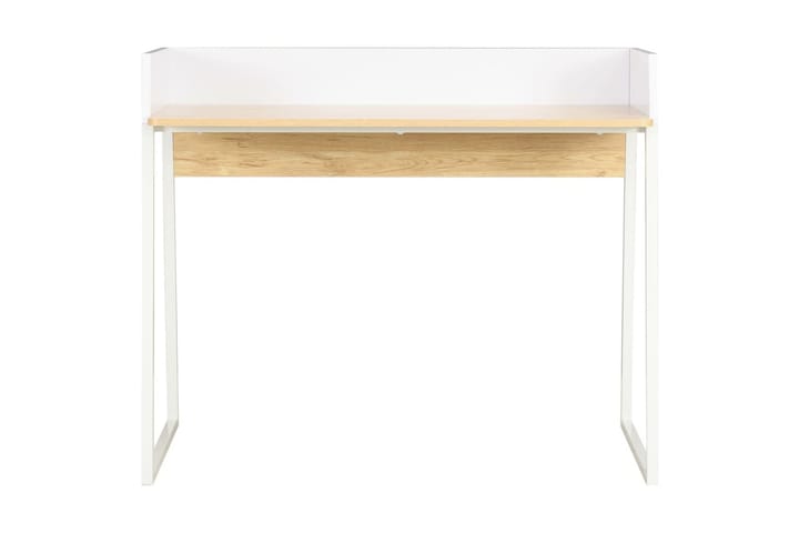 Työpöytä valkoinen ja tammi 90x60x88 cm - Valkoinen - Huonekalut - Pöydät & ruokailuryhmät - Työpöytä - Kirjoituspöytä