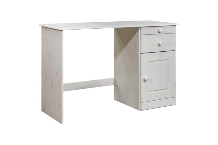 Työpöytä vetolaatikoilla 110x50x74 cm täysi mänty - Valkoinen - Huonekalut - Pöydät & ruokailuryhmät - Työpöytä - Kirjoituspöytä