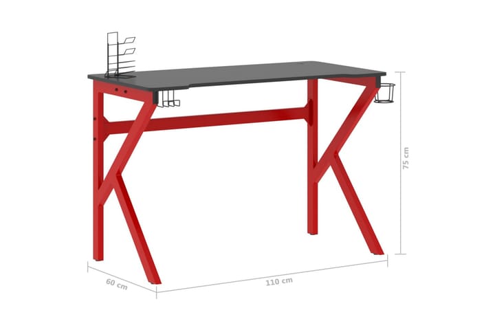 Pelipöytä K-muotoisilla jaloilla 110x60x75 cm - Huonekalut - Pöytä & ruokailuryhmä - Työpöytä - Pelipöytä