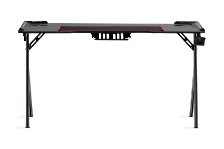 Pelipöytä Zaritap LED-valo 140 cm Muki- ja kuulokepidikkeell - Musta - Huonekalut - Pöytä & ruokailuryhmä - Työpöytä - Pelipöytä