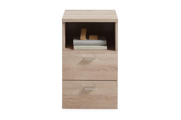 Yöpöytä Dulcinia 35 cm 2 laatikolla + Hylly - Tammi - Huonekalut - Pöydät - Yöpöydät