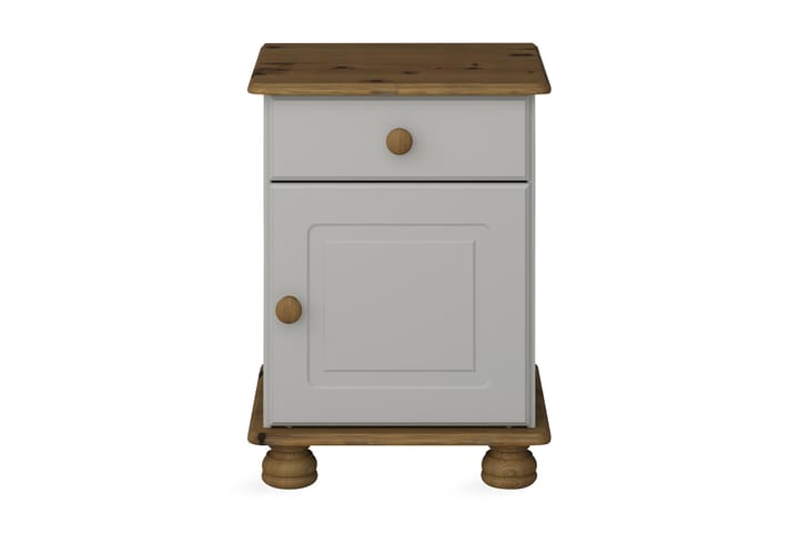 Yöpöytä Egista 44 cm laatikolla + ovi - Vaaleanharmaa/Puu - Huonekalut - Pöydät - Yöpöydät