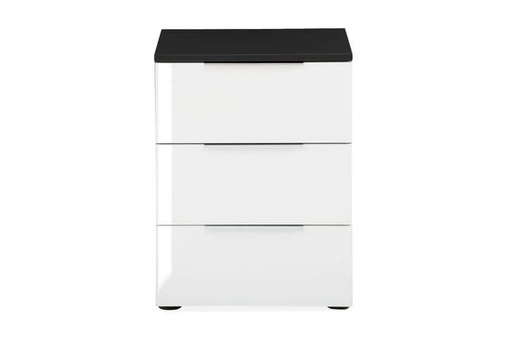 Yöpöytä Monreal 45,1x61,4 cm 3 laatikkoa - Tummanharmaa/Valkoinen Lasi - Huonekalut - Säilytys - Säilytyskaapit