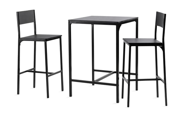 Baaripöytä Marlon 60 cm 2 baarituolilla - Musta - Huonekalut - Pöytä & ruokailuryhmä - Ruokailuryhmä