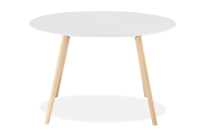 Ruokapöytä Minerva 120 cm Pyöreä - Valkoinen/Tammi - Huonekalut - Pöydät & ruokailuryhmät - Ruokapöydät & keittiön pöydät