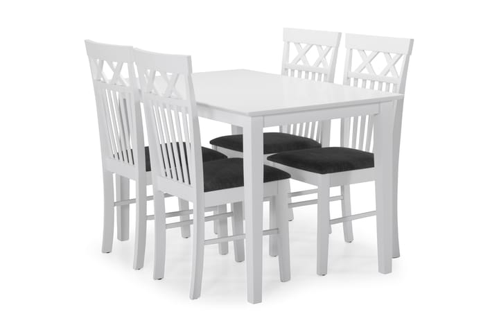 Ruokapöytä Matilda 4 kpl Magdalena tuolia - Valkoinen - Huonekalut - Ruokailuryhmät - Kulmikas ruokailuryhmä