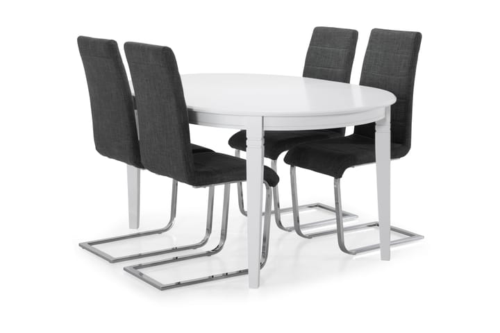 Ruokapöytä Lowisa 4 kpl Jack tuolia - Harmaa - Huonekalut - Ruokailuryhmät - Ovaali ruokailuryhmä