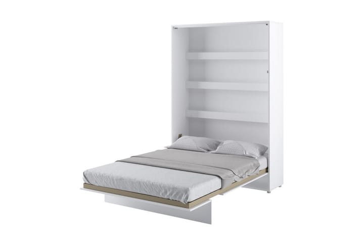 Sänkykaappi 140x200 cm Pysty Valkoinen Korkeakiilto - Bed Consept - Huonekalut - Sängyt - Kaappisängyt
