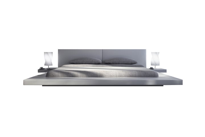 Sänky 180x200 cm LED Keinonahka Valkoinen - Huonekalut - Sänky - Runkopatjasängyt