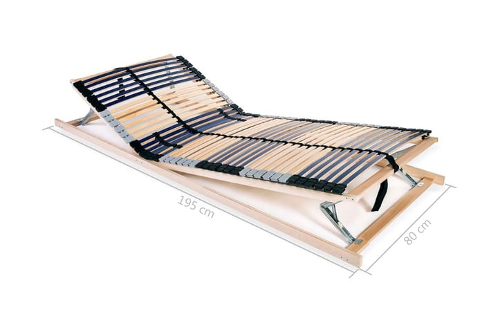 Sängyn sälepohja 42 säleellä 7 vyöhykettä 80x200 cm - Sininen - Huonekalut - Sänky - Sängyn lisävarusteet & sängynpäädyt - Sälepohjat