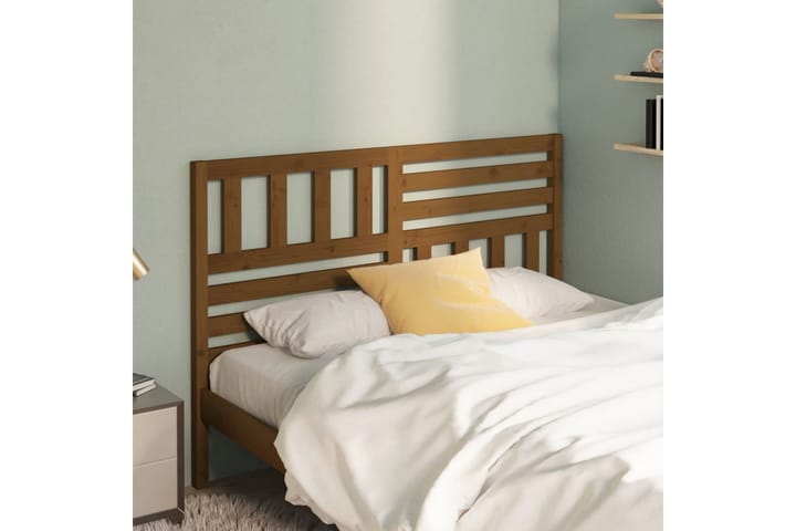 Sängynpääty hunajanruskea 126x4x100 cm täysi mänty - Ruskea - Huonekalut - Sänky - Sängyn lisävarusteet & sängynpäädyt - Sängynpääty