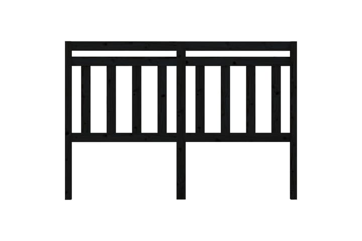 Sängynpääty musta 126x4x100 cm täysi mänty - Musta - Huonekalut - Sänky - Sängyn lisävarusteet & sängynpäädyt - Sängynpääty
