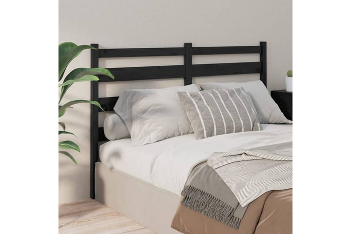 Sängynpääty musta 126x4x100 cm täysi mänty - Musta - Huonekalut - Sänky - Sängyn lisävarusteet & sängynpäädyt - Sängynpääty