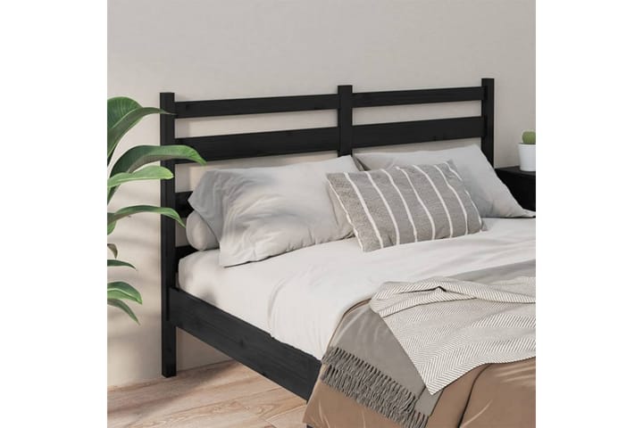 Sängynpääty musta 146x4x100 cm täysi mänty - Musta - Huonekalut - Sänky - Sängyn lisävarusteet & sängynpäädyt - Sängynpääty