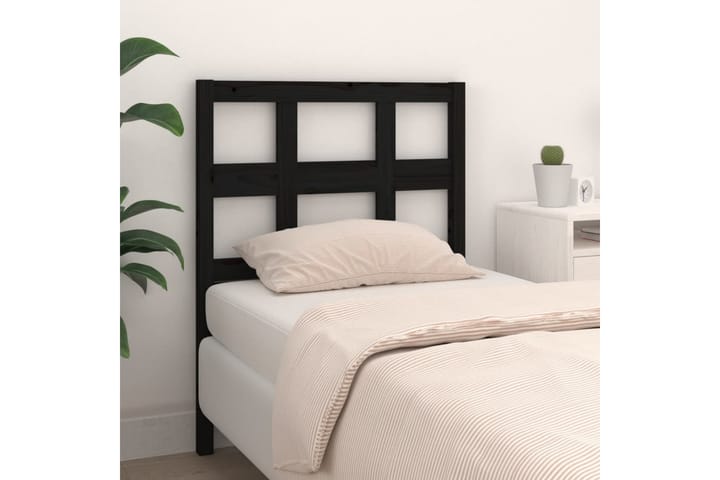Sängynpääty musta 80,5x4x100 cm täysi mänty - Musta - Huonekalut - Sänky - Sängyn lisävarusteet & sängynpäädyt - Sängynpääty