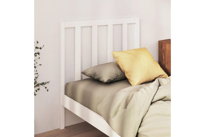 Sängynpääty valkoinen 106x4x100 cm täysi mänty - Valkoinen - Huonekalut - Sängyt - Sängyn lisävarusteet & sängynpäädyt - Sängynpääty