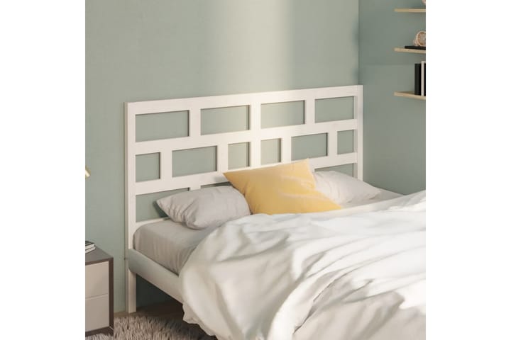 Sängynpääty valkoinen 141x4x100 cm täysi mänty - Valkoinen - Huonekalut - Sänky - Sängyn lisävarusteet & sängynpäädyt - Sängynpääty