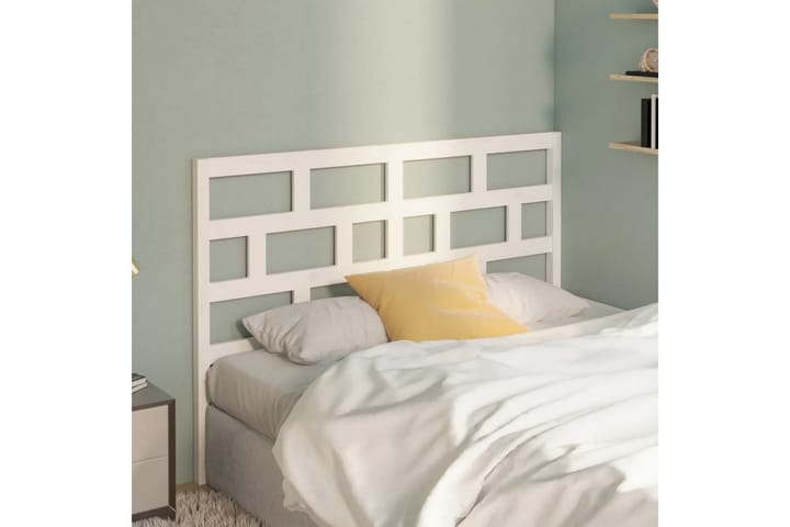 Sängynpääty valkoinen 141x4x100 cm täysi mänty - Valkoinen - Huonekalut - Sänky - Sängyn lisävarusteet & sängynpäädyt - Sängynpääty