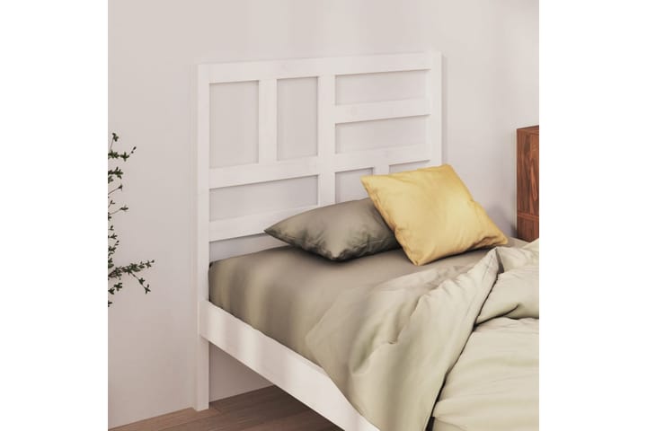 Sängynpääty valkoinen 96x4x104 cm täysi mänty - Valkoinen - Huonekalut - Sänky - Sängyn lisävarusteet & sängynpäädyt - Sängynpääty