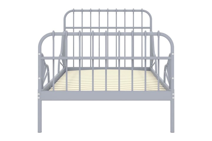 Jatkettava sängynrunko harmaa metalli 80x130/200 cm - Huonekalut - Sängyt - Sänkykehikot & sängynrungot