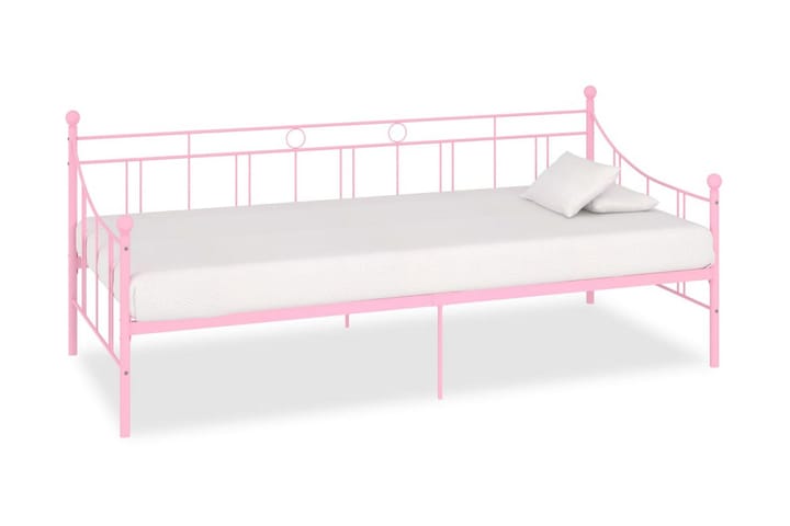 Päivävuoteenrunko pinkki metalli 90x200 cm - Huonekalut - Sänky - Sänkykehikot & sängynrungot